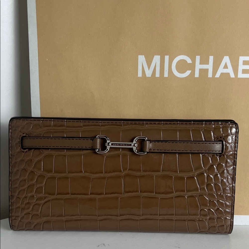 NWT Michael Kors Croc Embossed Wallet